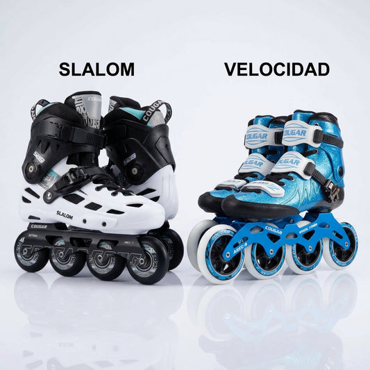 Tipos de patinaje Colombia - patines slalom MZS509 vs patines velocidad SR3 Cougar