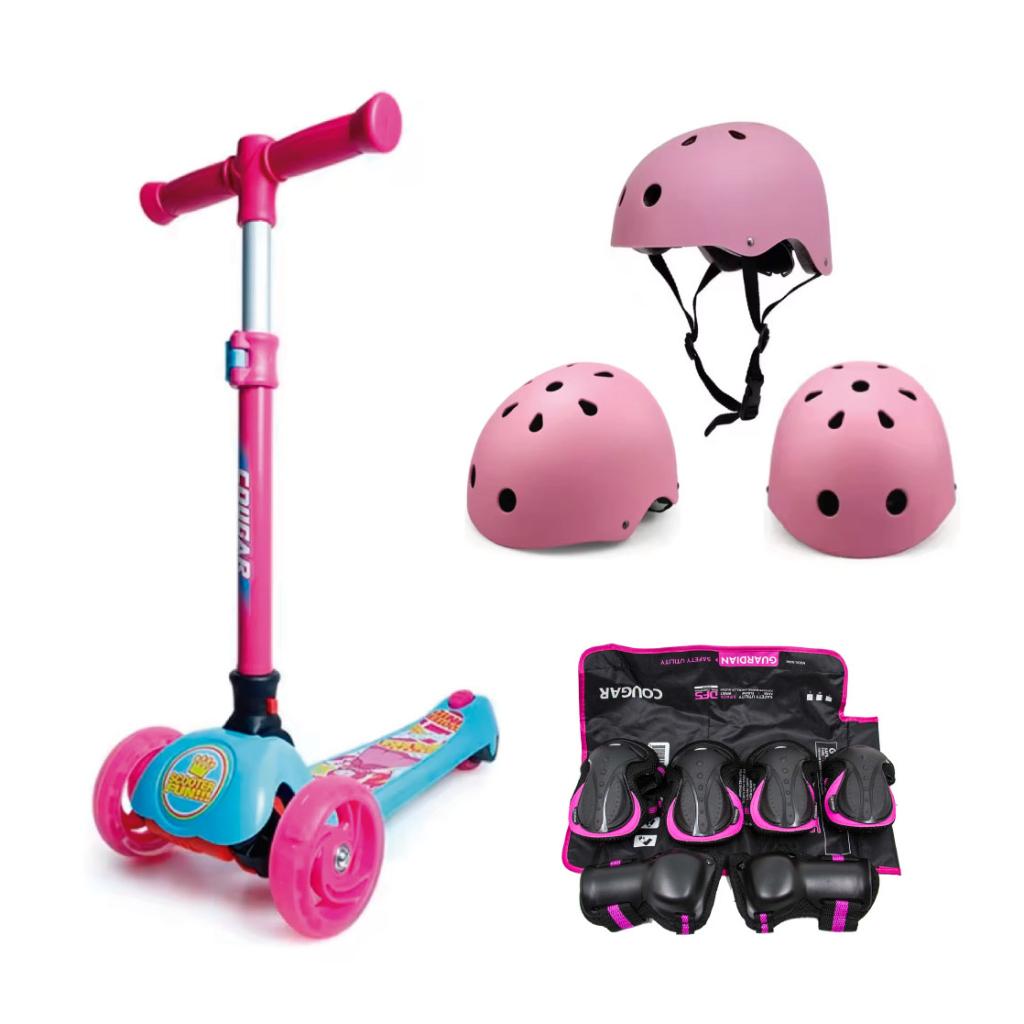 Scooter para niños Cougar Rosada con Azul MHB-23