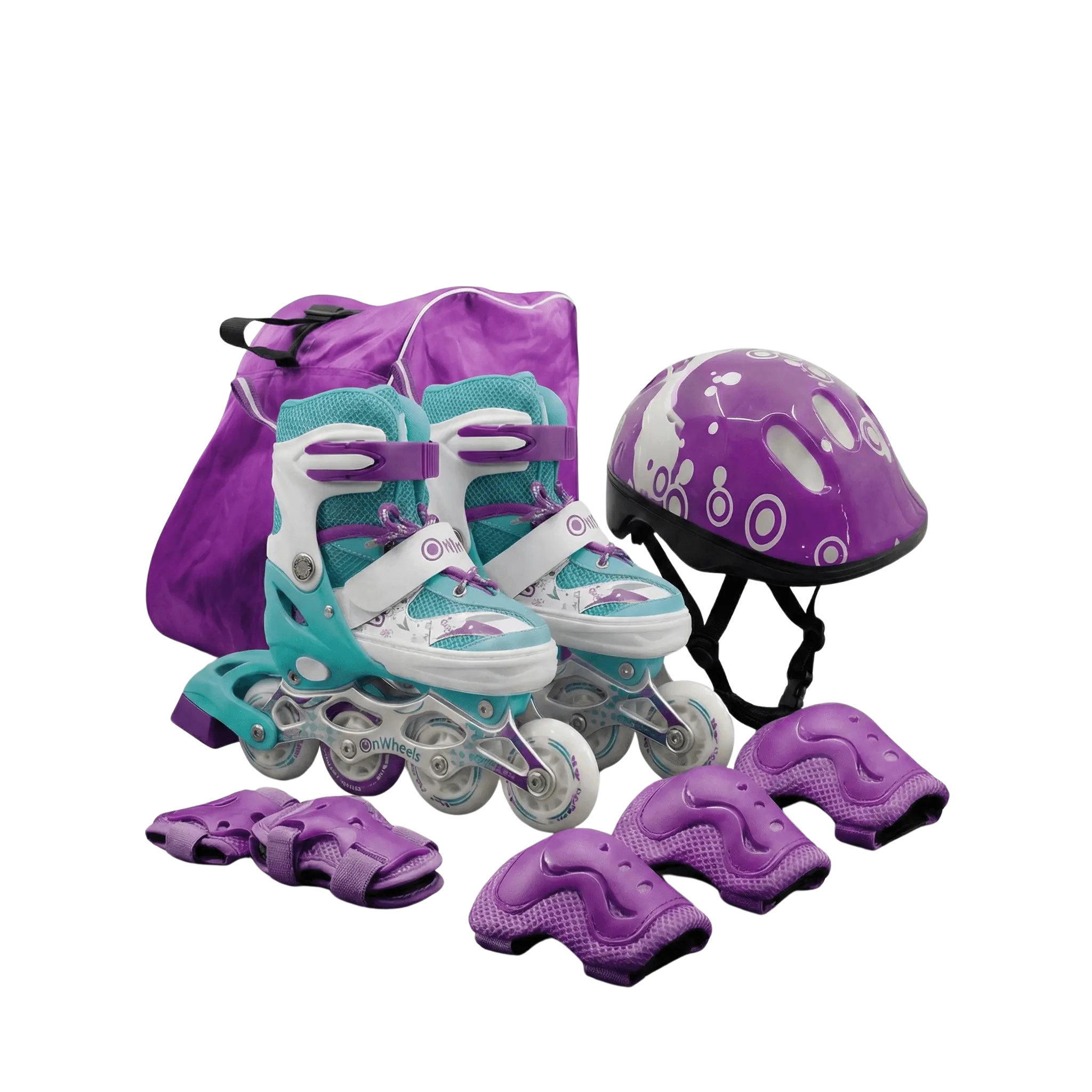 Combo de Patines en linea Onwheels 8101 + Kit de Protección + Casco + Rueda con luz