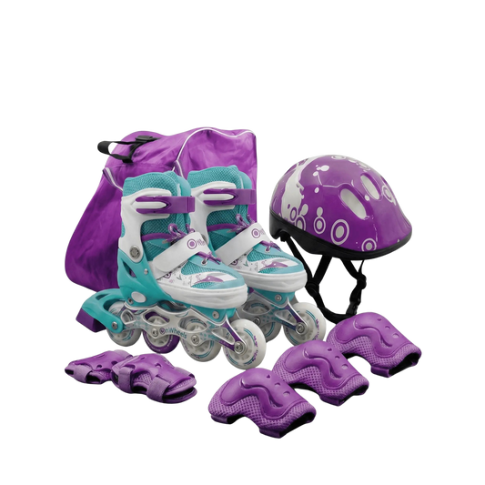 Combo de Patines en linea Onwheels 8101 + Kit de Protección + Casco + Rueda con luz