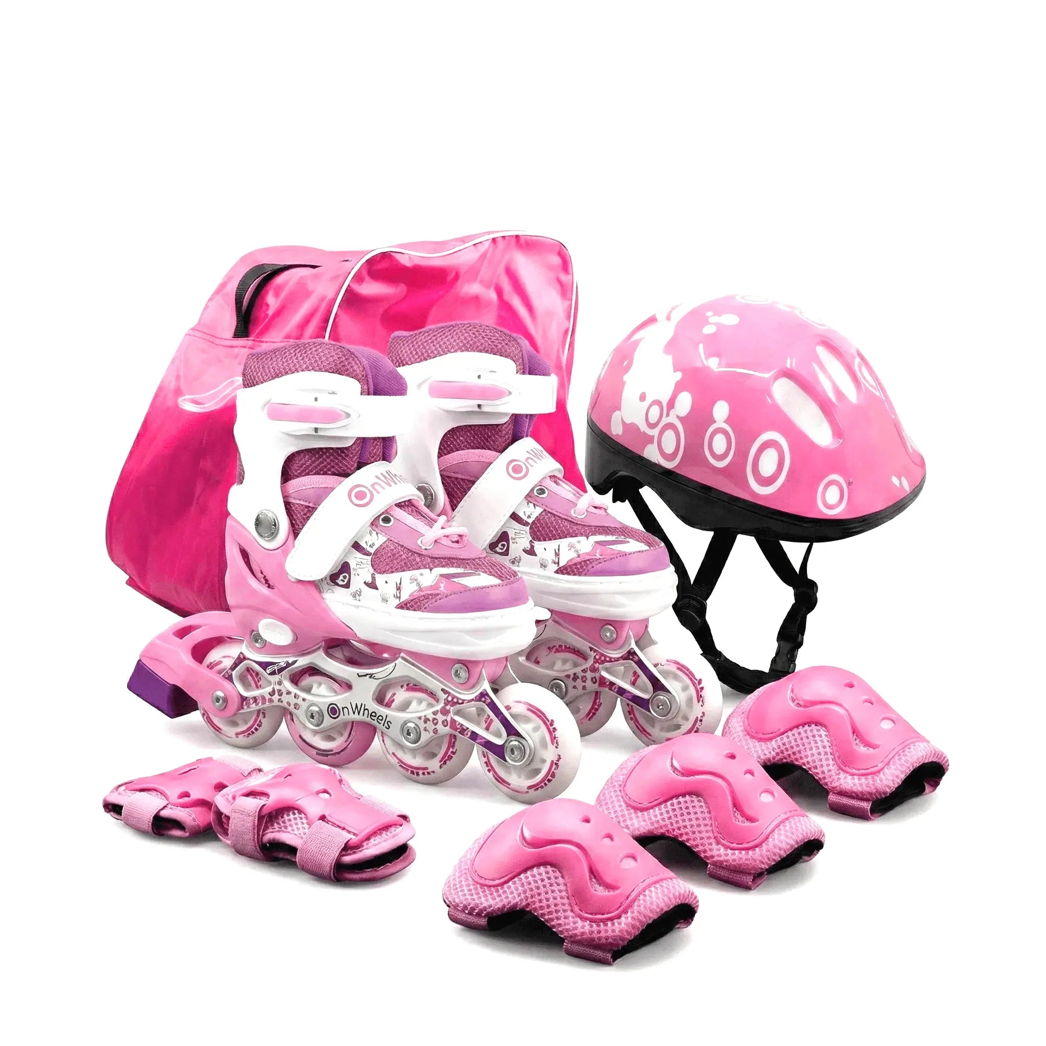 Combo de Patines en linea Onwheels 8101 + Kit de Protección + Casco + Rueda con luz