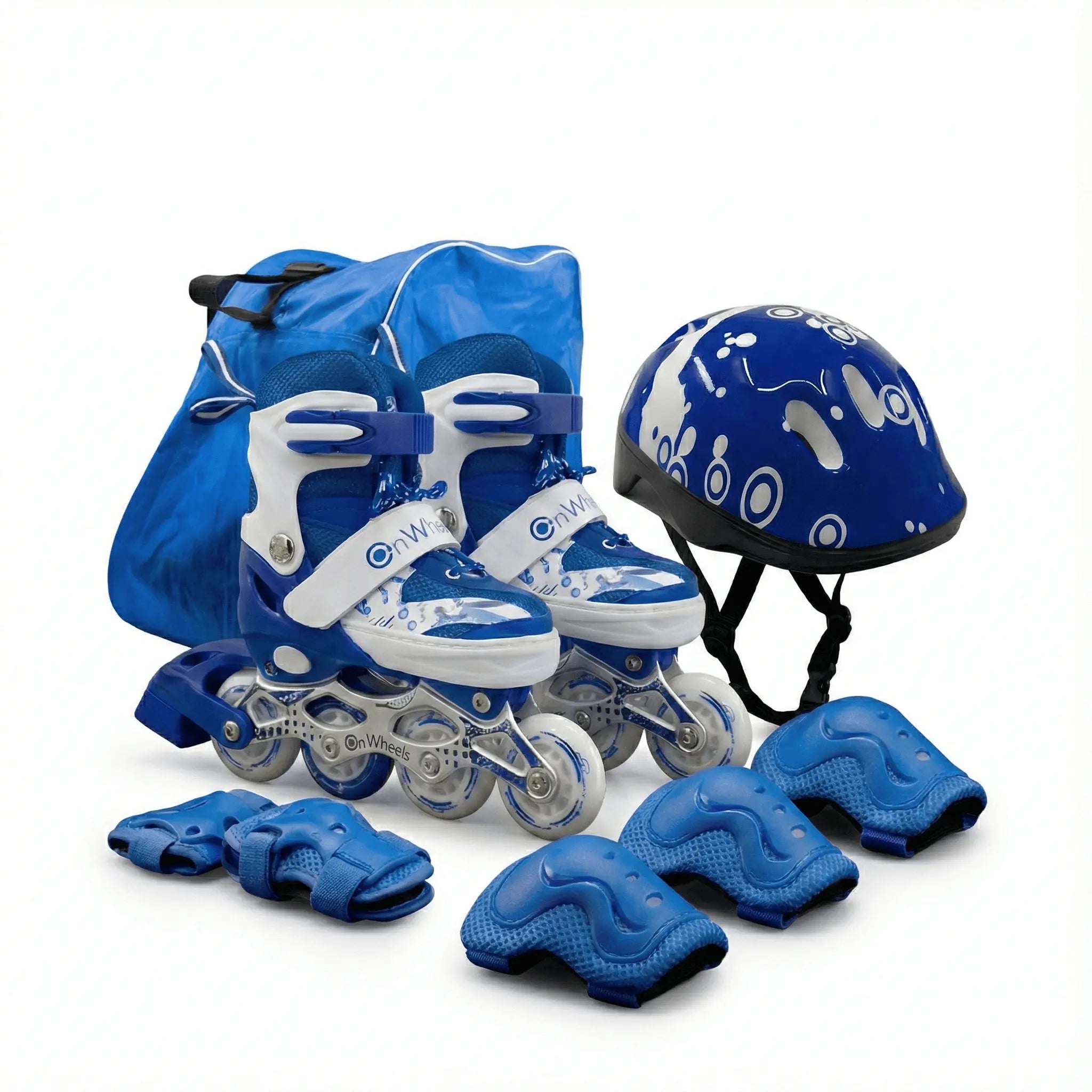 Combo de Patines en linea Onwheels 8101 + Kit de Protección + Casco + Rueda con luz