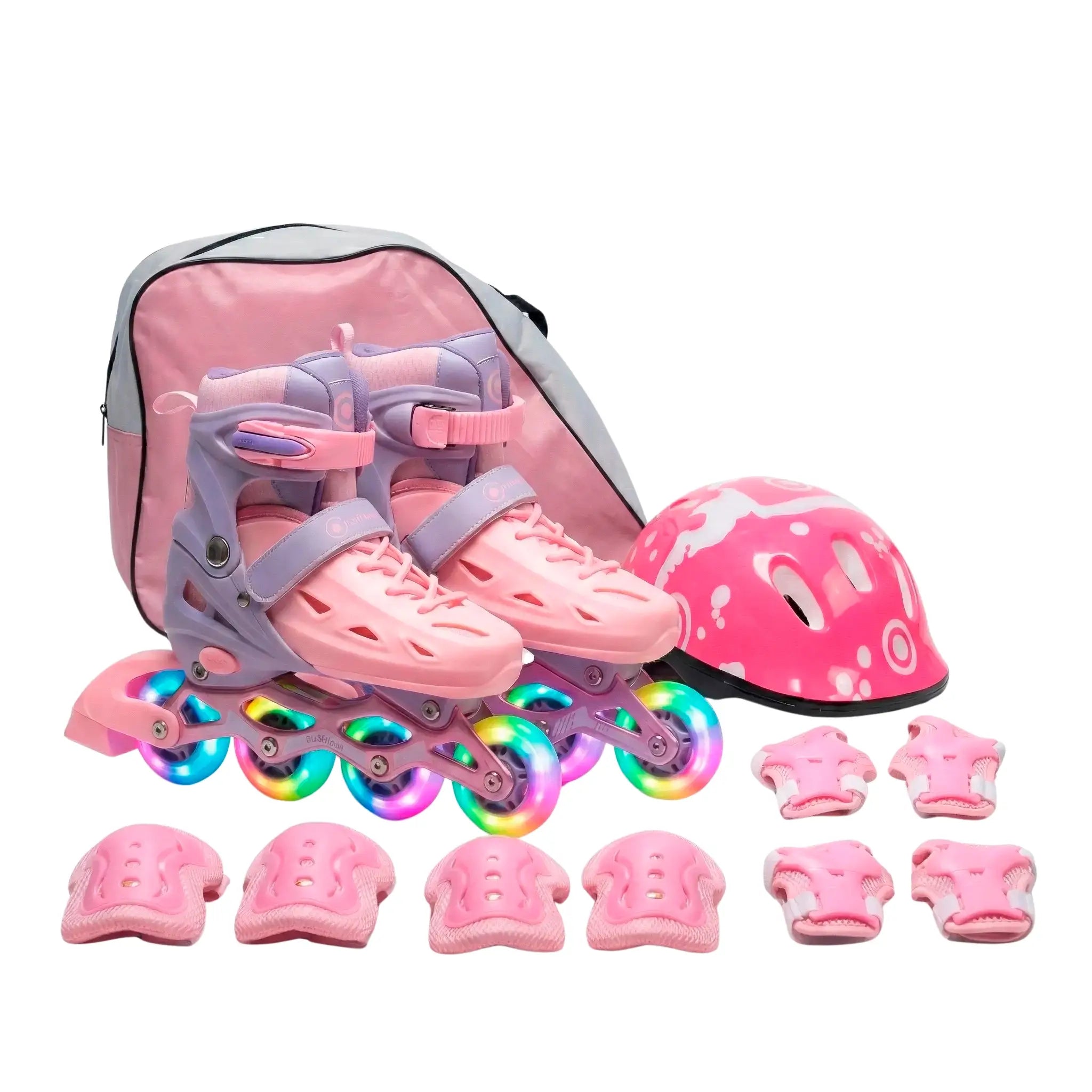 Combo de Patines OnWheels Adventure en linea + Kit de Protección + Casco