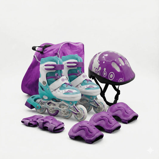 Combo de Patines en linea Onwheels 8101 + Kit de Protección + Casco + Rueda con luz