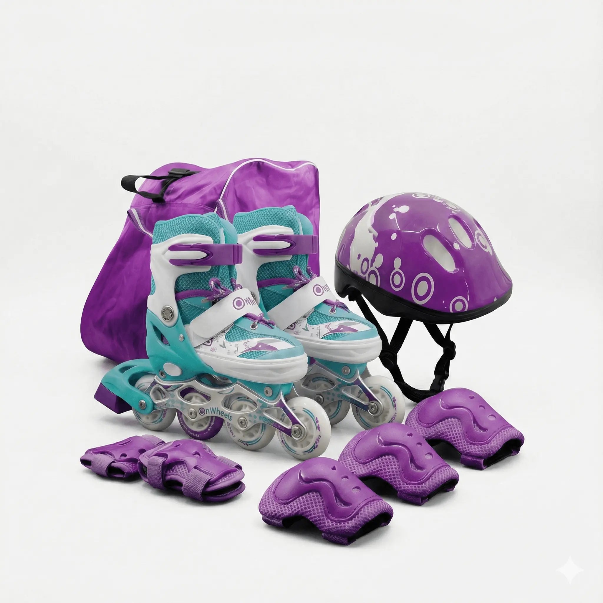 Combo de Patines en linea Onwheels 8101 + Kit de Protección + Casco + Rueda con luz