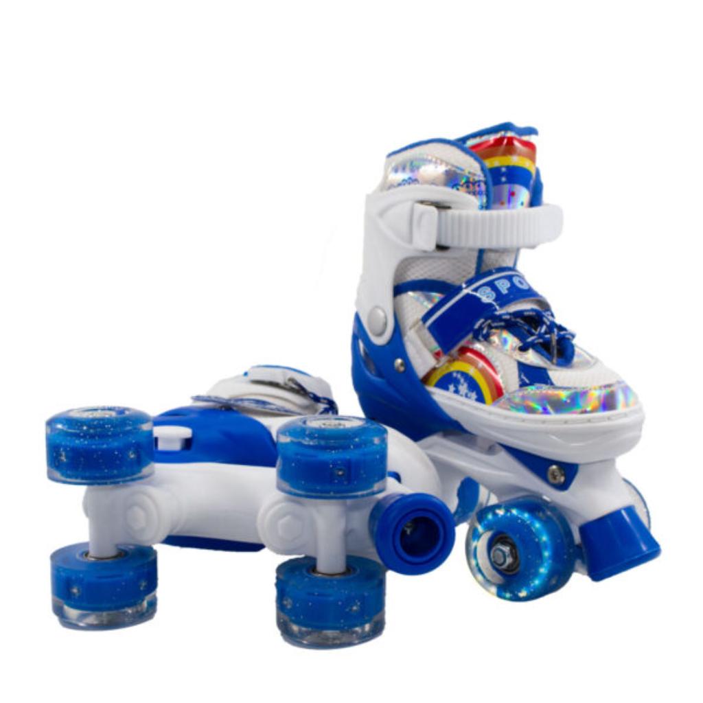 Combo infantil de Patines Ajustables +  Casco + Protecciones  con llantas de luz