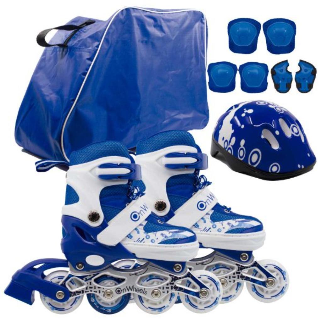 Combo de Patines en linea + Kit de Protección + Casco + Rueda con luz