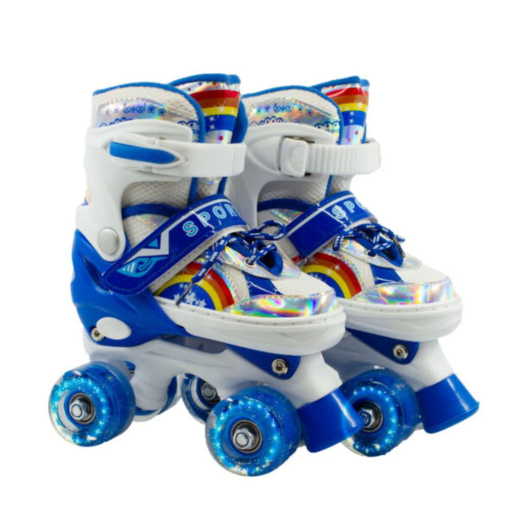 Combo infantil de Patines Ajustables +  Casco + Protecciones  con llantas de luz