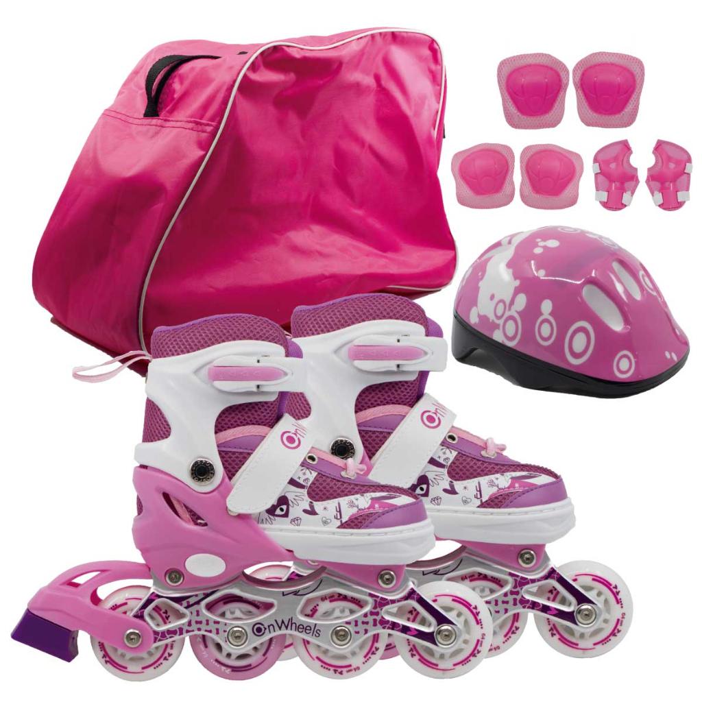 Combo de Patines en linea + Kit de Protección + Casco + Rueda con luz
