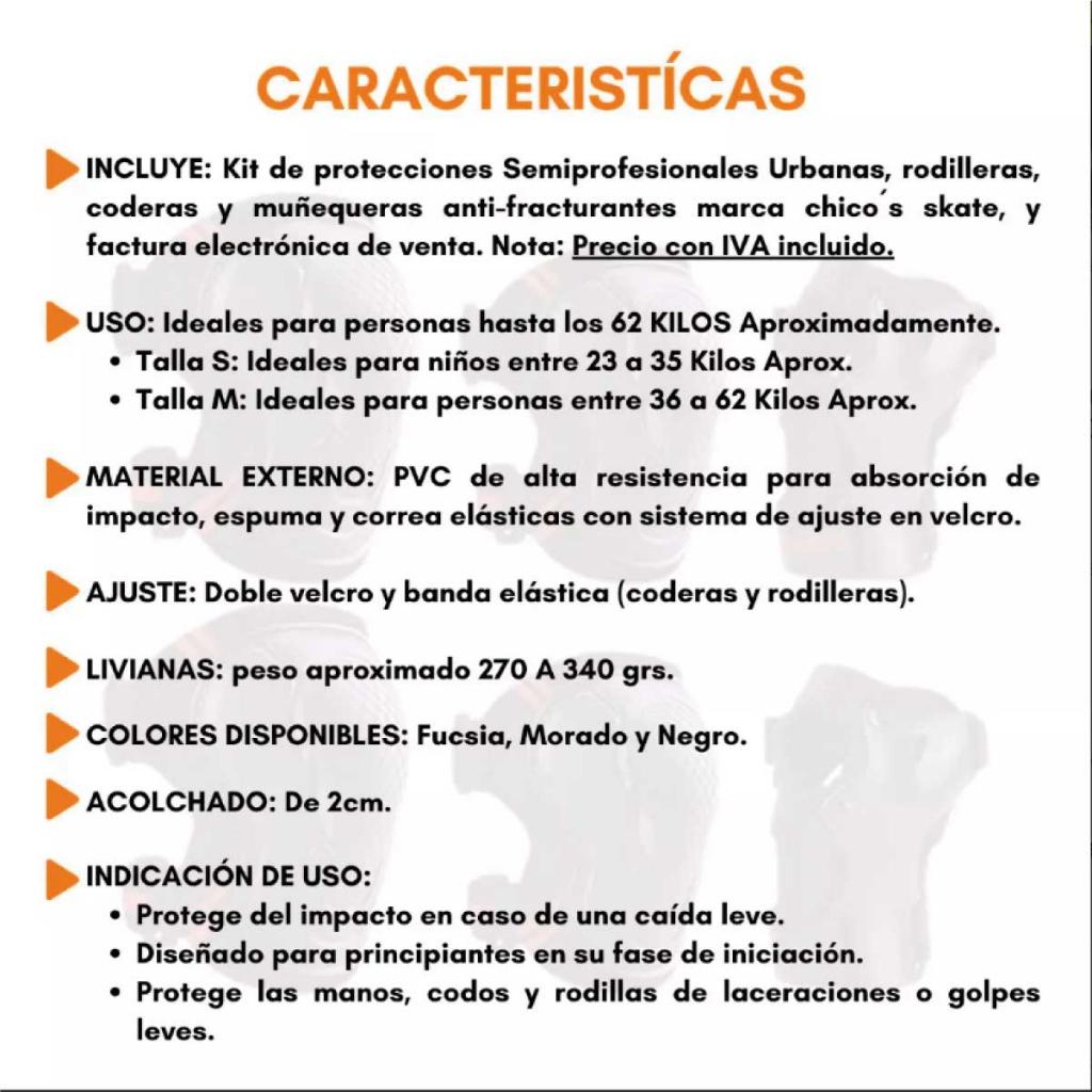 Set de protecciones Chico skate