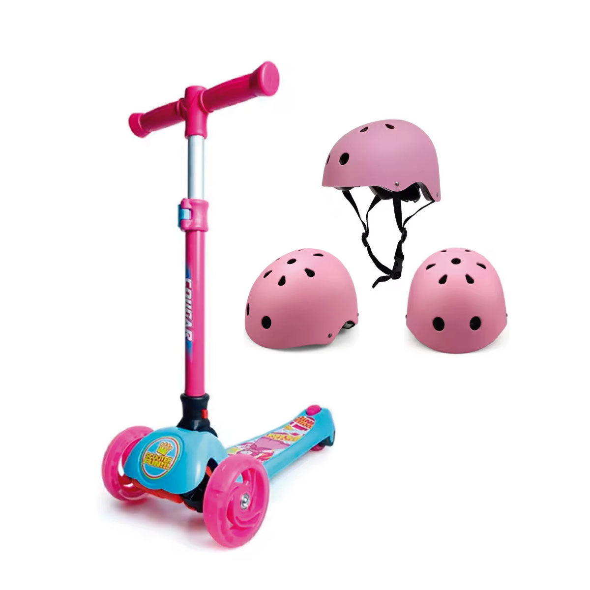 Scooter para niños Cougar Rosada con Azul MHB-23